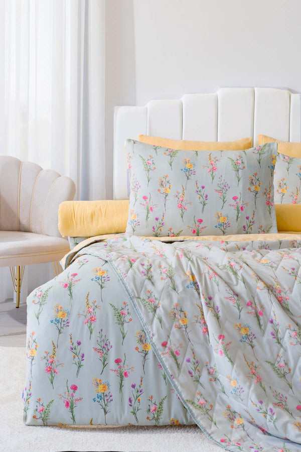 Begonvil Double Size Bedding Set with Quilt – 7 Piece Dowry Set