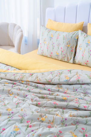 Begonvil Double Size Bedding Set with Quilt – 7 Piece Dowry Set