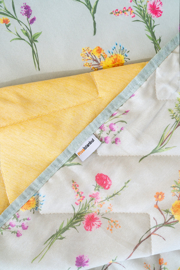 Begonvil Double Size Bedding Set with Quilt – 7 Piece Dowry Set