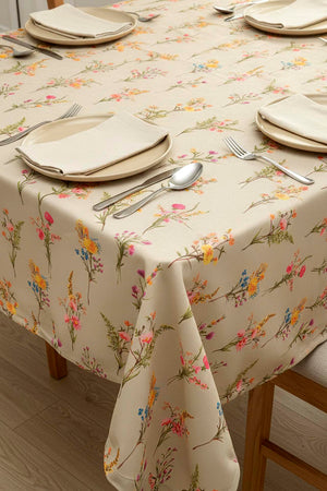 Bougainvillea Tablecloth – Casual & Wipeable Polyester, Picnic/Kitchen Use, 140x200 cm