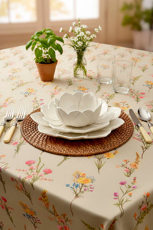 Bougainvillea Tablecloth – Casual & Wipeable Polyester, Picnic/Kitchen Use, 140x200 cm