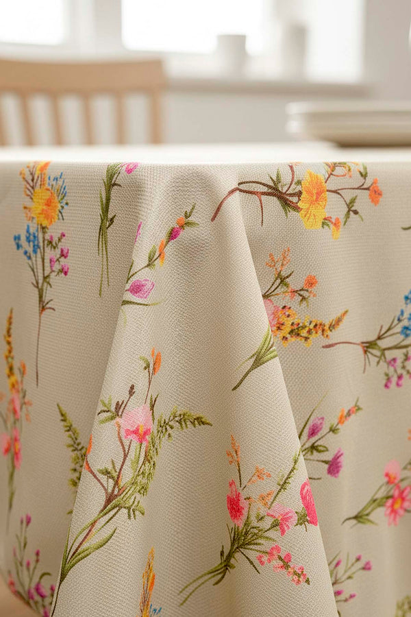 Bougainvillea Tablecloth – Casual & Wipeable Polyester, Picnic/Kitchen Use, 140x200 cm