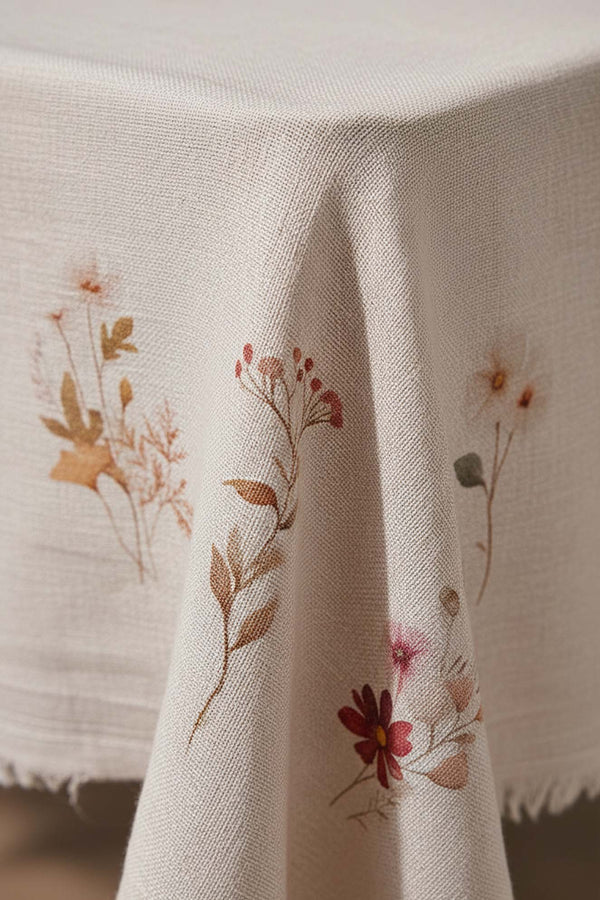 Floral Patterned 100% Cotton Tablecloth 140x200 cm