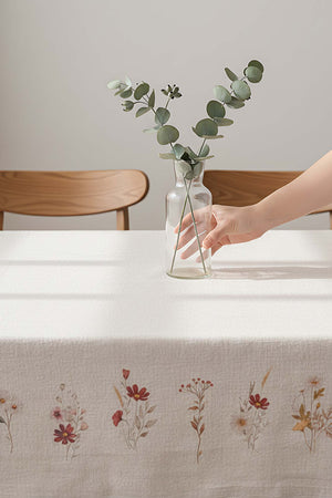 Floral Patterned 100% Cotton Tablecloth 140x200 cm