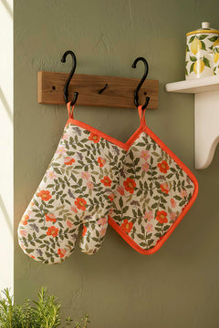 Floral 2-Piece Oven Glove & Pot Holder Set