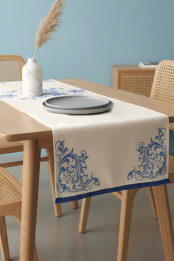 Elysian Blue Linen Table Runner – 45 x 140 cm