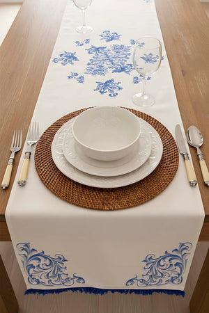 Elysian Blue Linen Table Runner – 45 x 140 cm