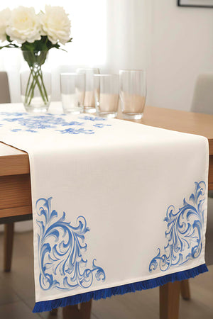 Elysian Blue Linen Table Runner – 45 x 140 cm