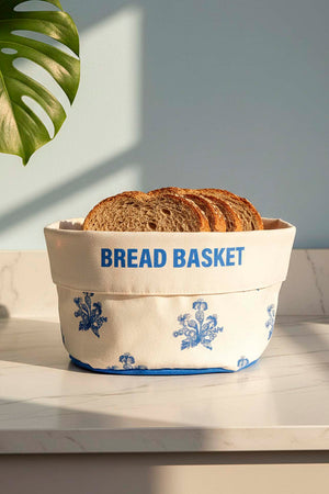 Elysian Blue Linen Bread Basket – 14 x 20 cm