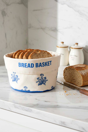 Elysian Blue Linen Bread Basket – 14 x 20 cm