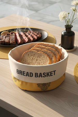 Safran Luxe Linen Bread Basket – 14 x 20 cm