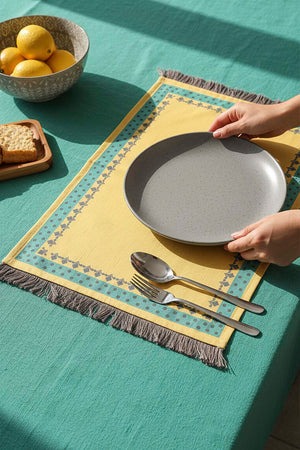 Safran Luxe Tassel 6-Piece Placemat Set