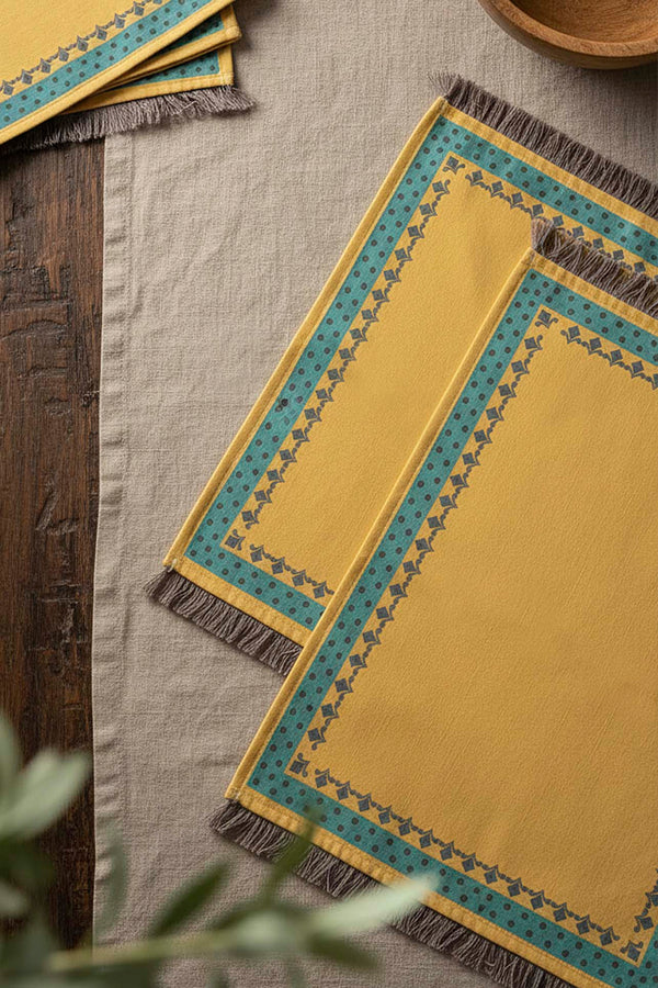 Safran Luxe Tassel 6-Piece Placemat Set