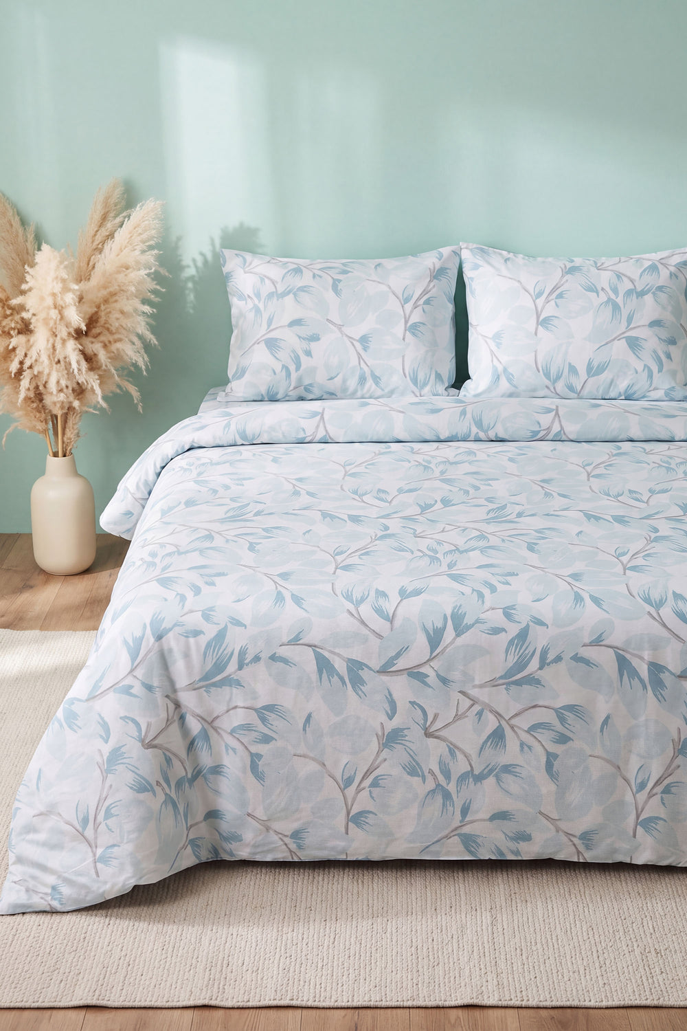 Blue Naturel Ranforce Double Duvet Cover Set 4 Pieces