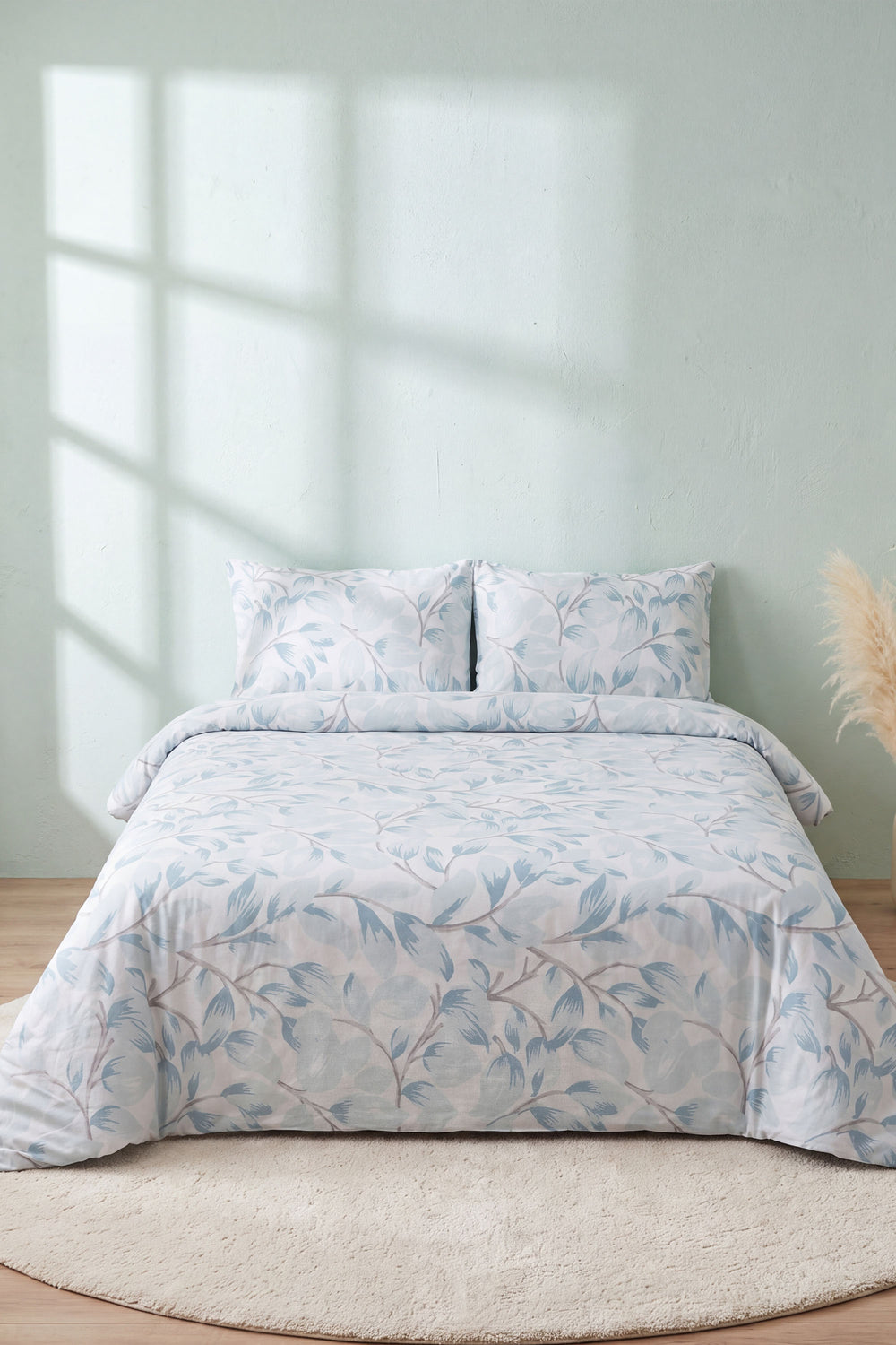 Blue Naturel Ranforce Double Duvet Cover Set 4 Pieces