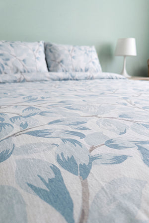 Blue Naturel Ranforce Double Duvet Cover Set 4 Pieces