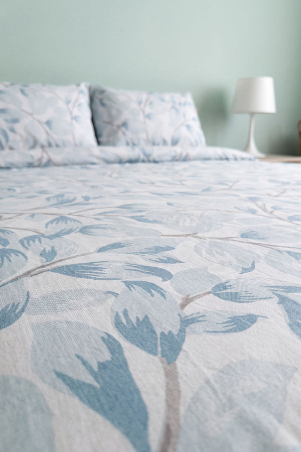 Blue Naturel Ranforce Double Duvet Cover Set 4 Pieces