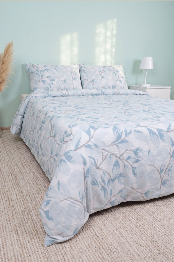 Blue Naturel Ranforce Double Duvet Cover Set 4 Pieces