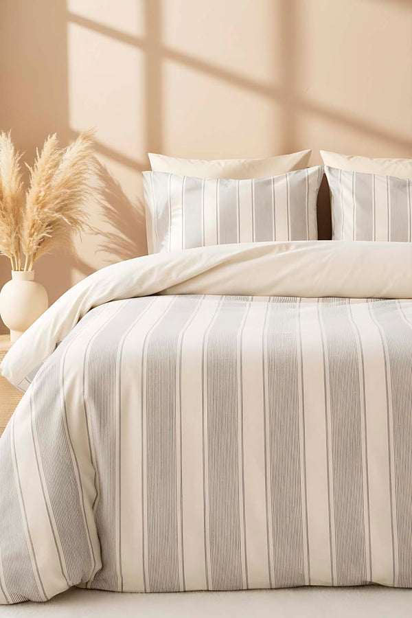 Nenas Anthracite Double Bed Duvet Cover Set 4 Pieces 100% Cotton