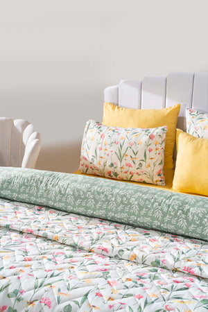 Botanical %100 Cotton 7 Piece Bedspread & Bedding Set