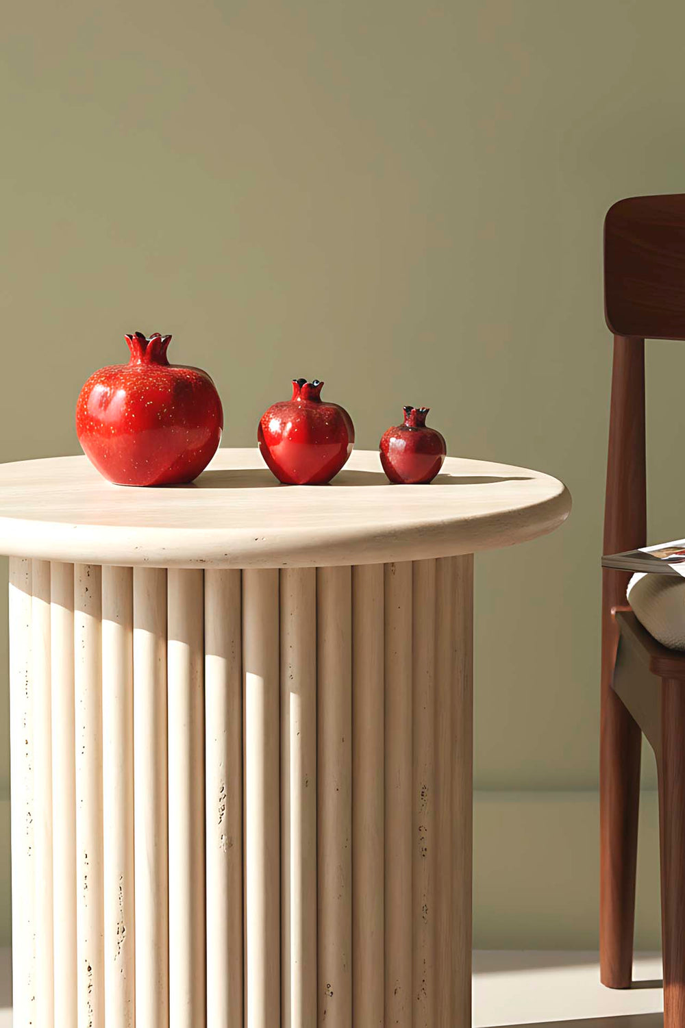 3-Piece Glossy Pomegranate Decorative Object Set