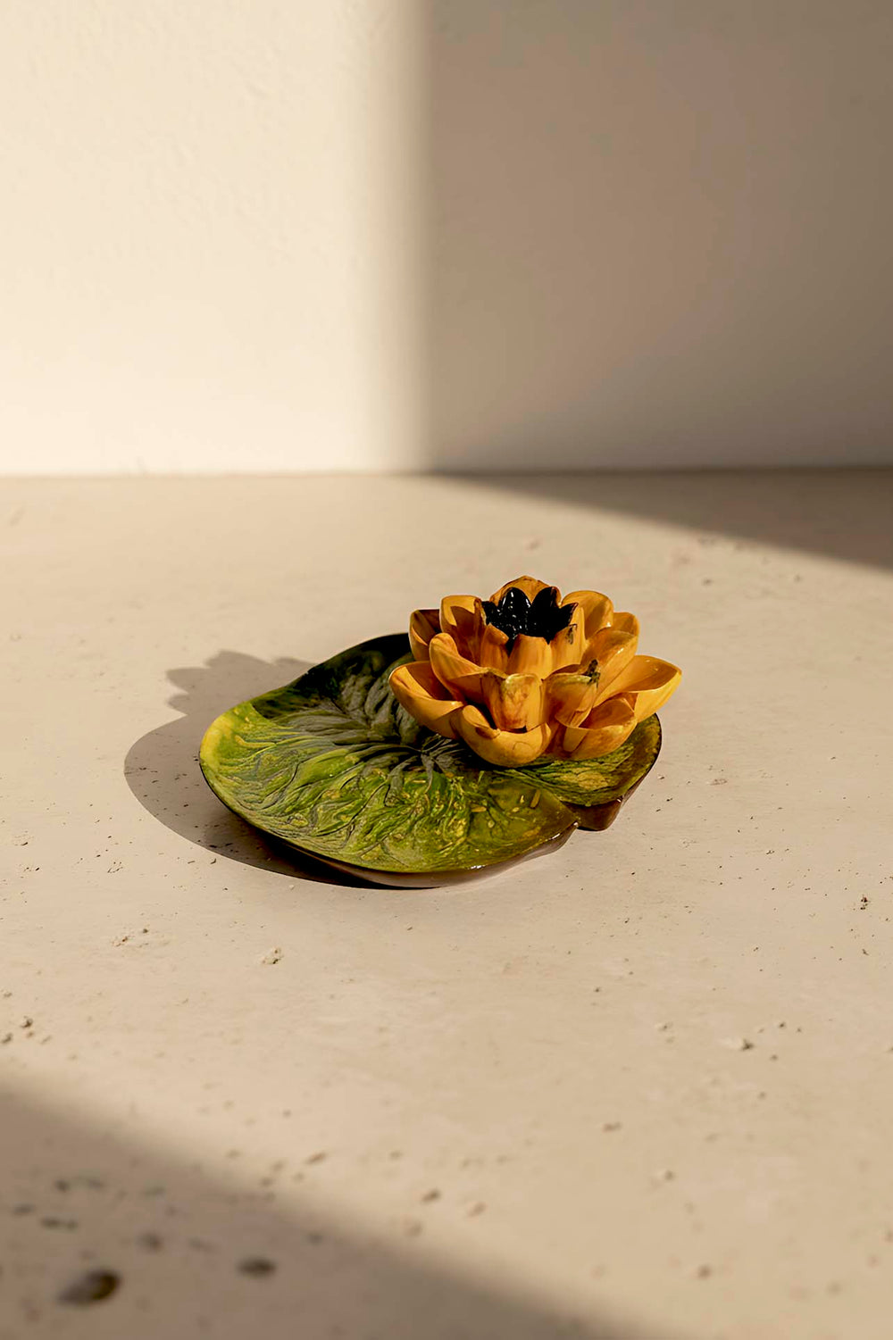 Yellow Lotus Flower Decorative Plate