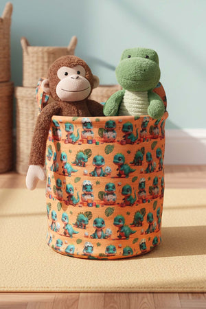 Dino Pattern Toy Laundry Basket