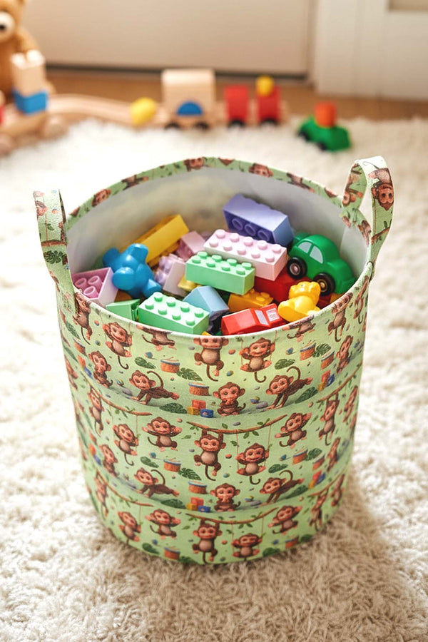 Monkey Pattern Toy Laundry Basket