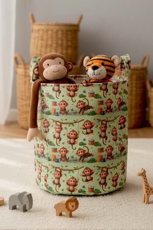 Monkey Pattern Toy Laundry Basket