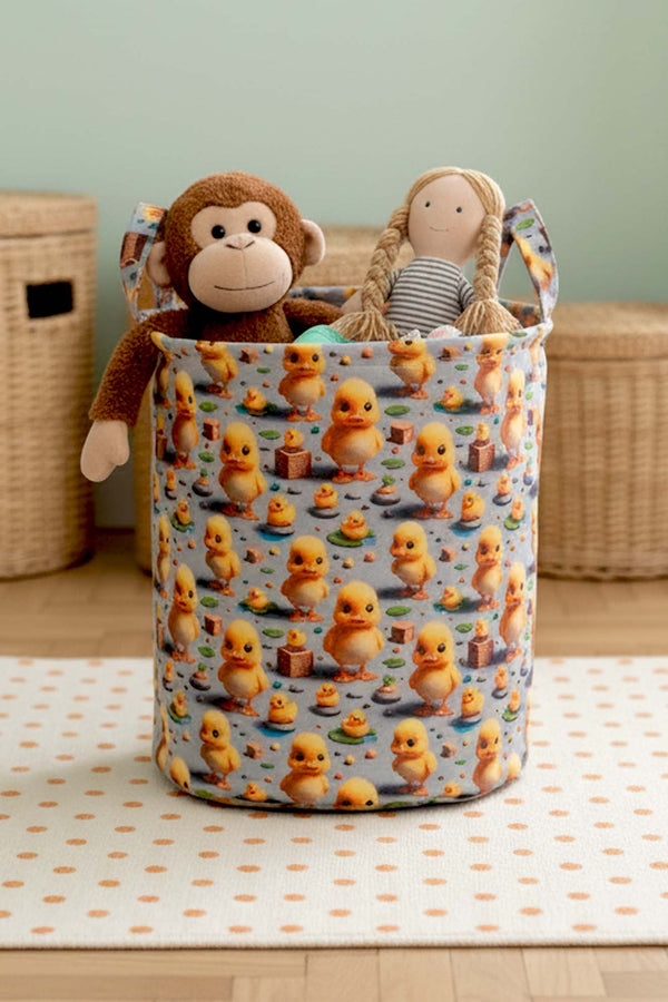 Chick Pattern Toy Laundry Basket