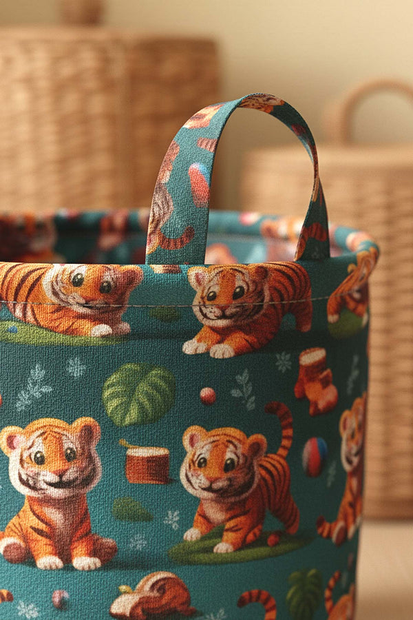 Tiger Pattern Toy Laundry Basket