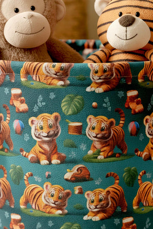 Tiger Pattern Toy Laundry Basket