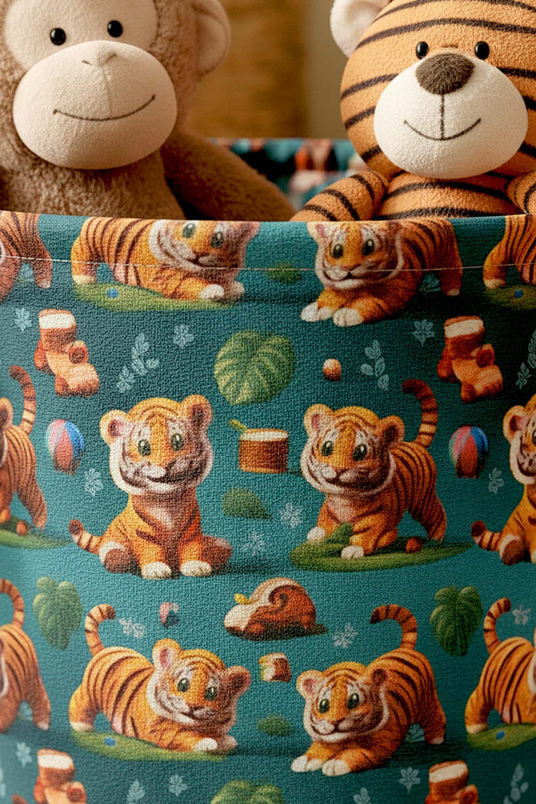 Tiger Pattern Toy Laundry Basket