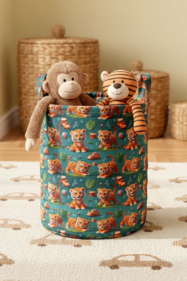 Tiger Pattern Toy Laundry Basket