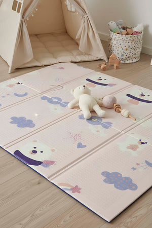 Pink Bear Children’s Play Rug: Foldable, Waterproof & Extra Large, 130x200 cm