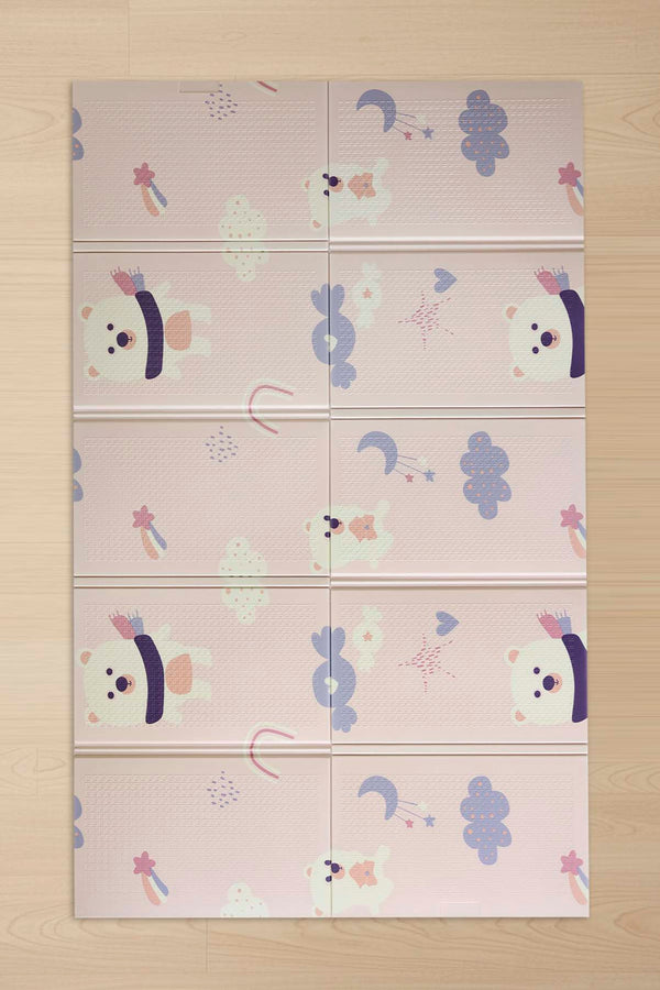 Pink Bear Children’s Play Rug: Foldable, Waterproof & Extra Large, 130x200 cm