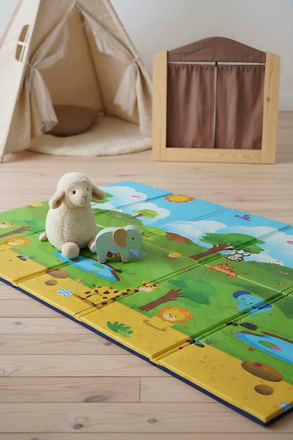 Zoo Children’s Play Rug: Foldable, Waterproof & Extra Large, 130x200 cm