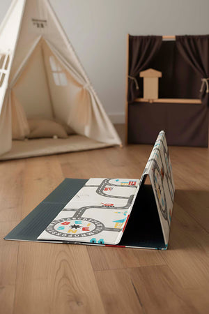 Car Racing Children’s Play Rug: Foldable, Waterproof & Extra Large, 130x200 cm