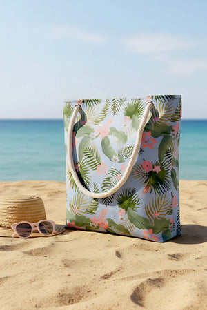 Blue Tropical Beach Bag