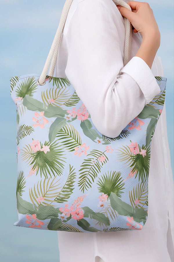 Blue Tropical Beach Bag