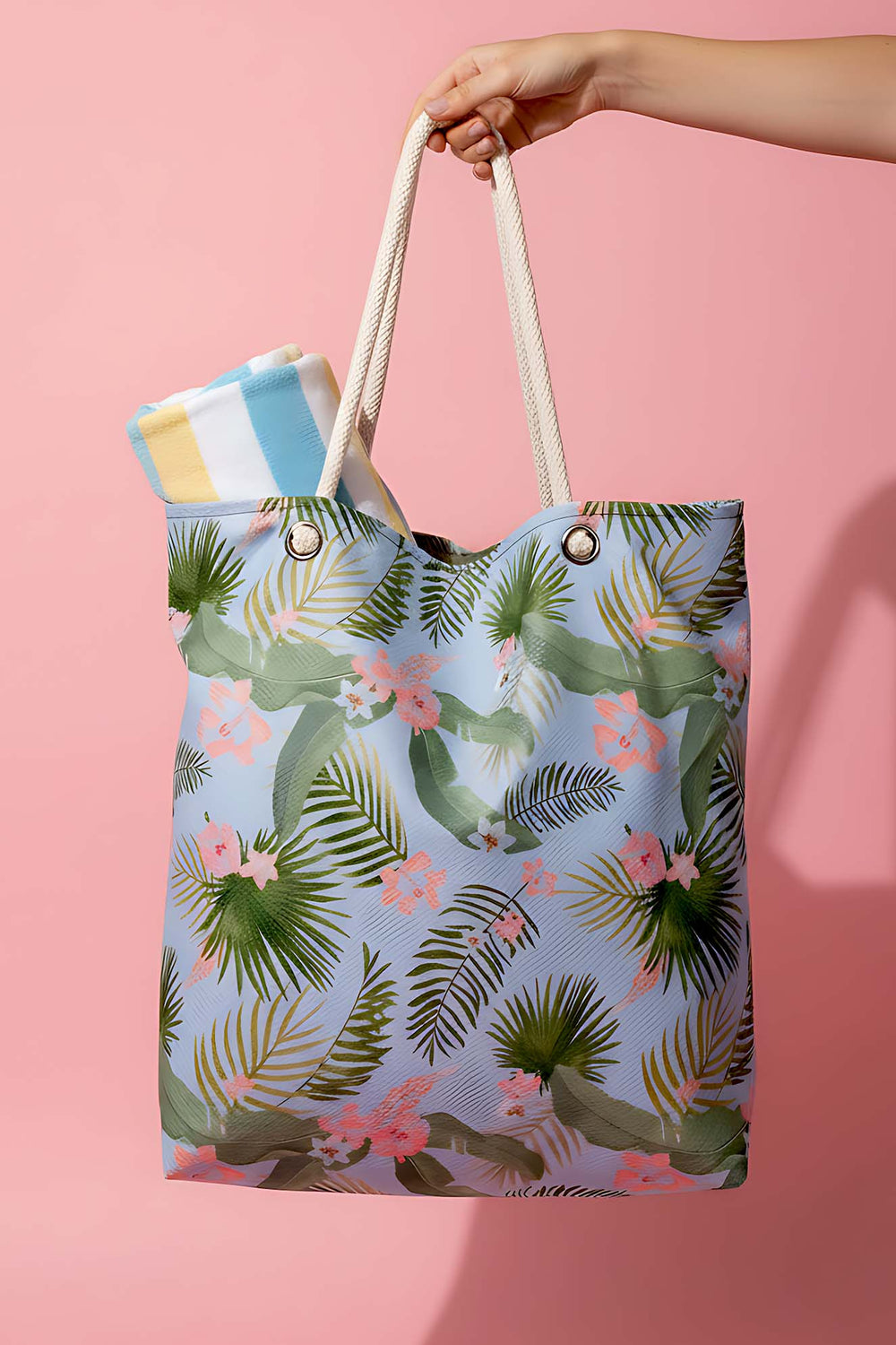 Blue Tropical Beach Bag