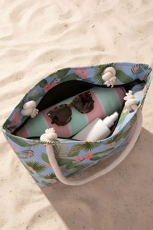 Blue Tropical Beach Bag