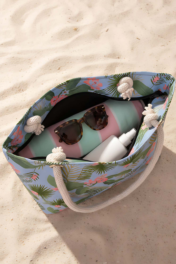 Blue Tropical Beach Bag