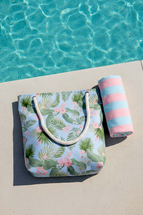 Blue Tropical Beach Bag