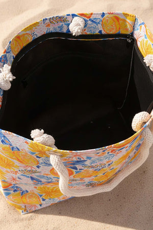 Lemon Pattern Beach Bag