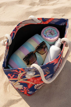 Starfish & Seashell Pattern Beach Bag