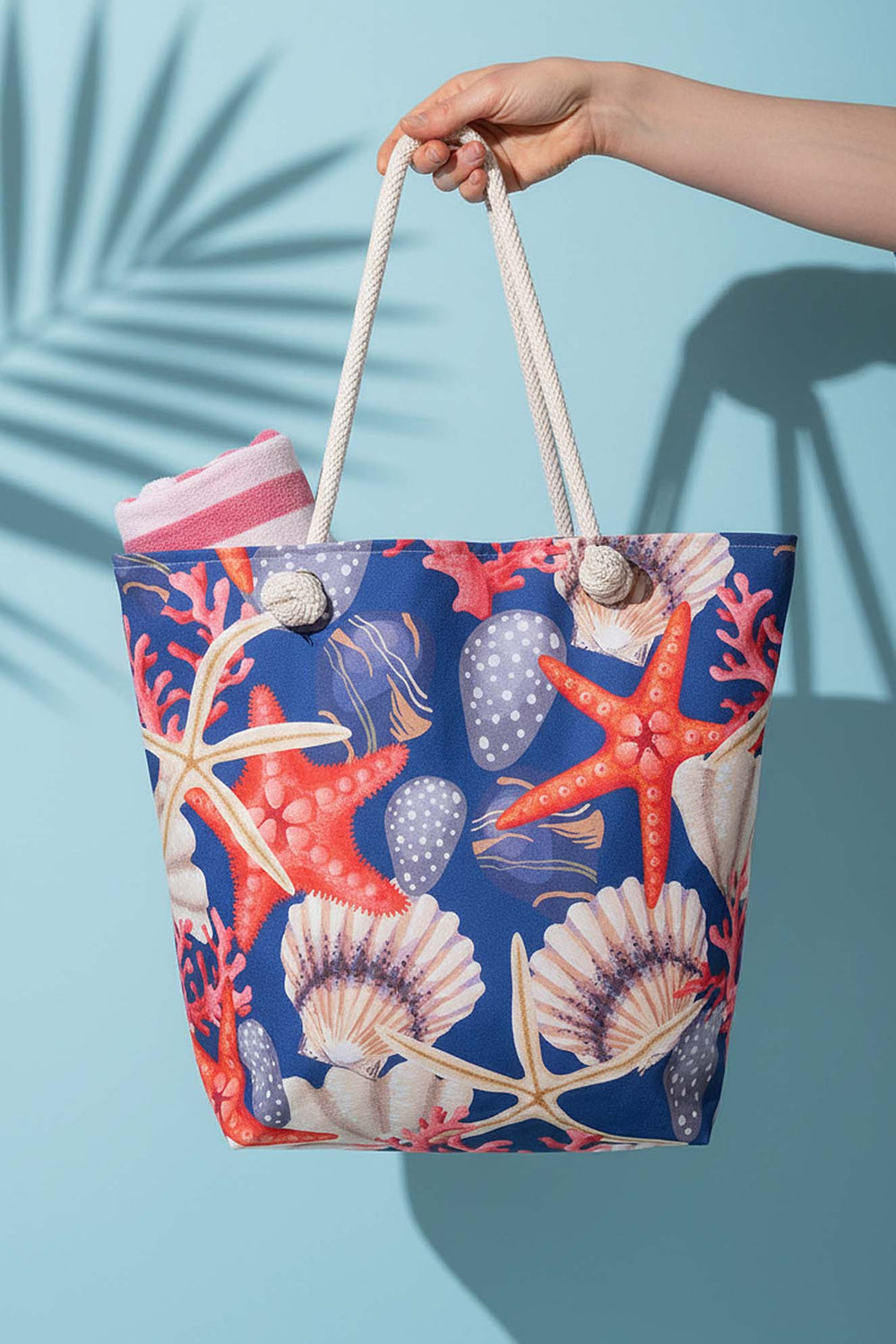 Starfish & Seashell Pattern Beach Bag