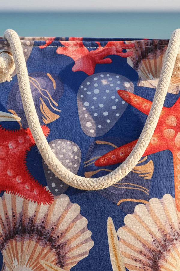 Starfish & Seashell Pattern Beach Bag