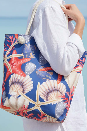 Starfish & Seashell Pattern Beach Bag
