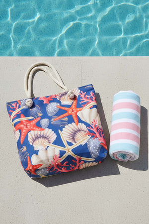 Starfish & Seashell Pattern Beach Bag